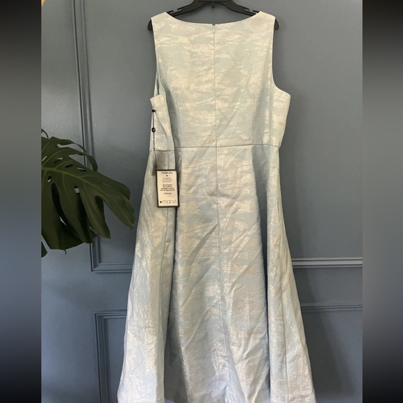 ADRIANNA PAPELL Metallic Jacquard High/Low Dress Blue Size 22W - Picture 10 of 11